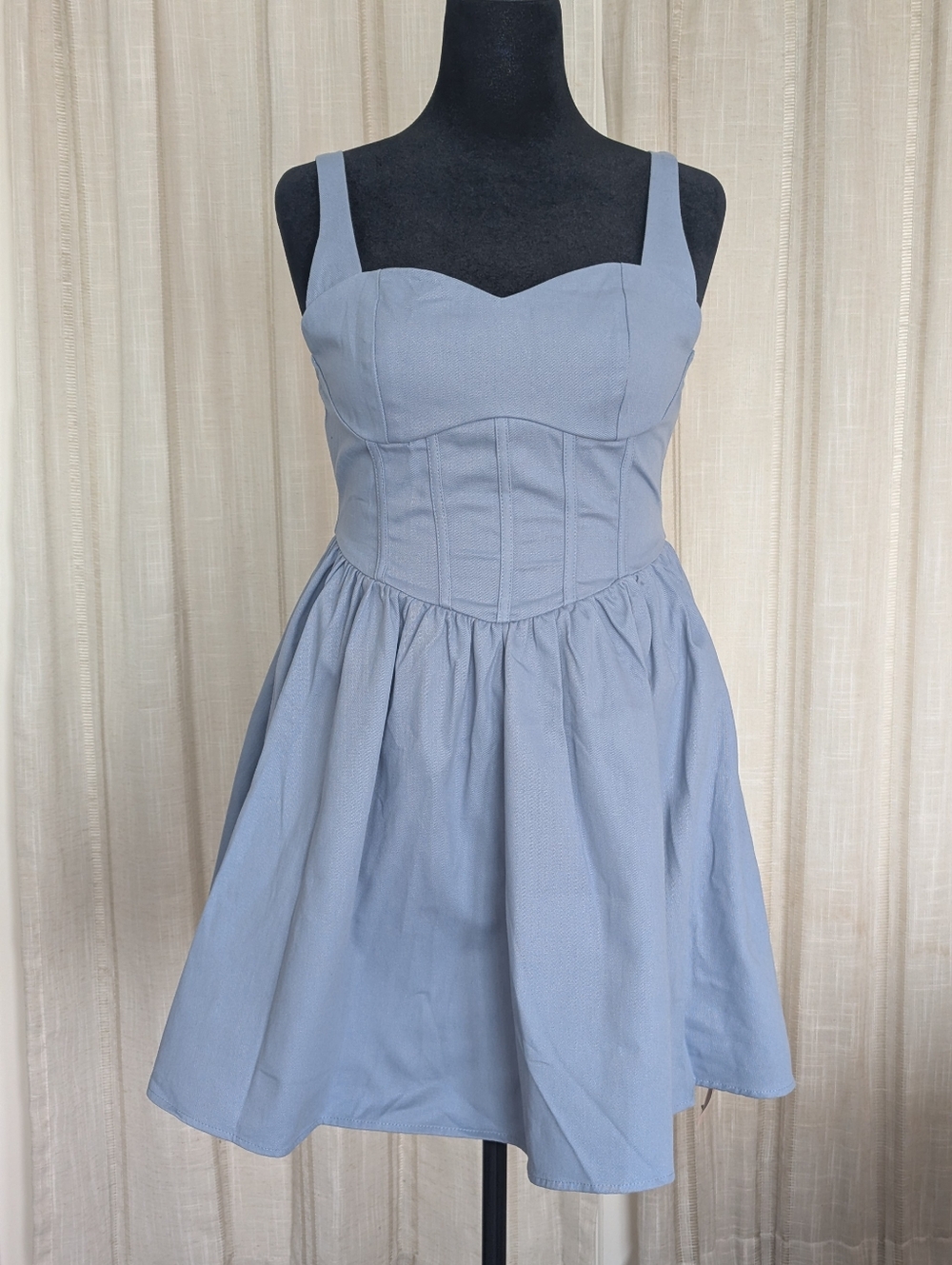 SHEIN Chic Blue Sleeveless Fit and Flare Dress - Picture 3 of 5